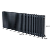 Traditional 3 Column Radiator - 600 x 1462mm - Anthracite Grey - Used - Good