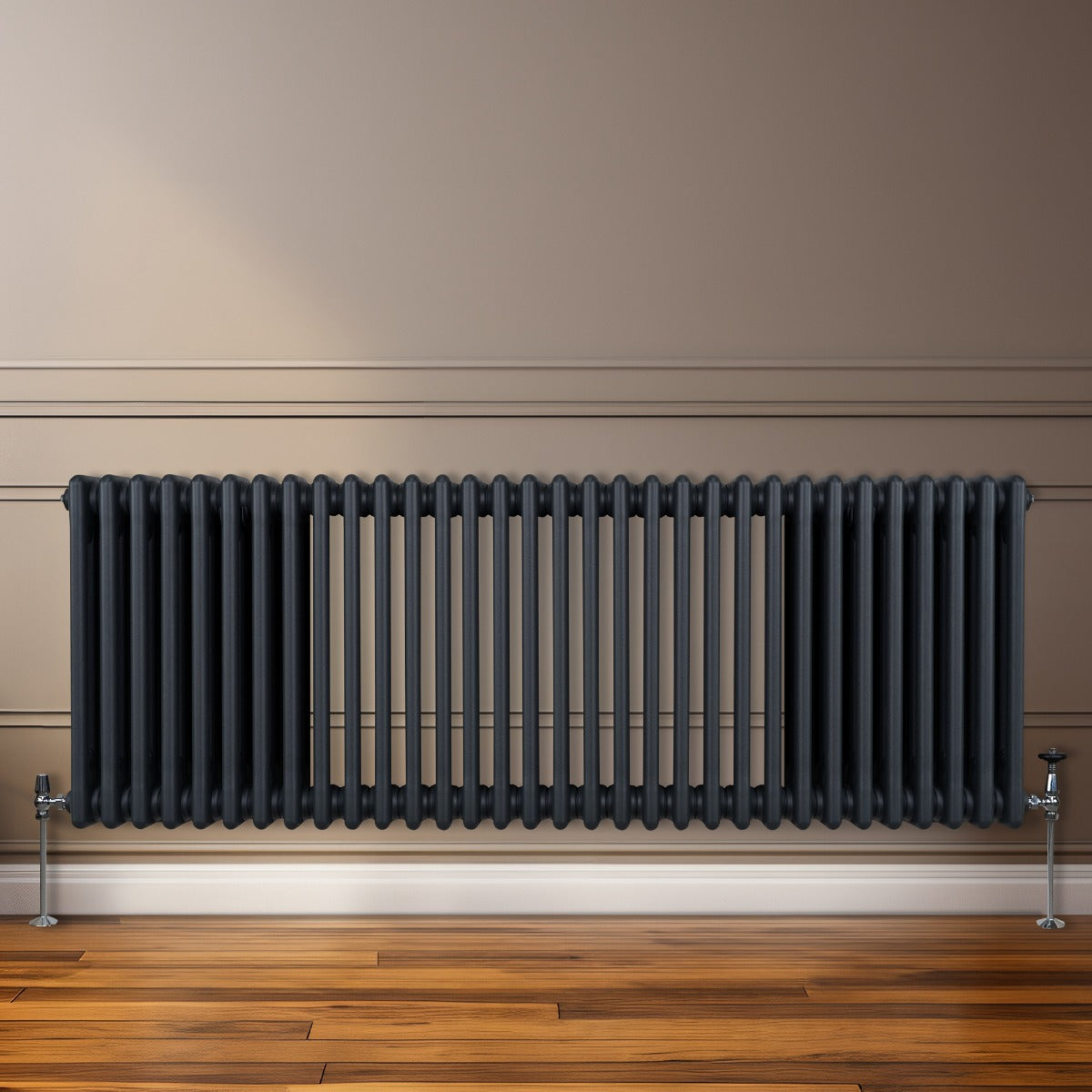 Traditional 3 Column Radiator - 600 x 1462mm - Anthracite Grey - Used - Good