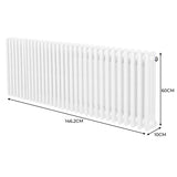 Traditional 3 Column Radiator - 600 x 1462mm - White - Used - Acceptable
