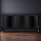 Traditional 3 Column Radiator - 600 x 1462mm - Black - Used - Very Good