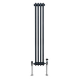 Traditional 3 Column Radiator - 1500 x 202mm - Anthracite Grey - Used - Good