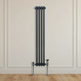 Traditional 3 Column Radiator - 1500 x 202mm - Anthracite Grey - Used - Very Good