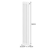 Traditional 3 Column Radiator - 1500 x 202mm - White - Used - Acceptable