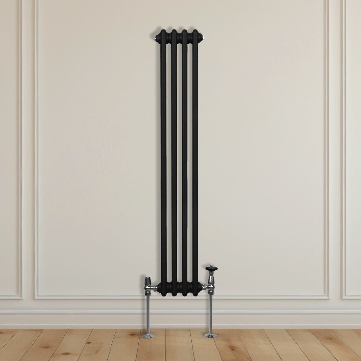 Traditional 3 Column Radiator - 1500 x 202mm - Black - Used - Very Good