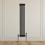 Traditional 3 Column Radiator - 1500 x 202mm - Black - Used - Very Good