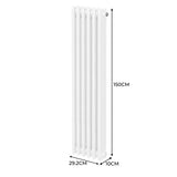 Traditional 3 Column Radiator - 1500 x 292mm - White - Used - Very Good