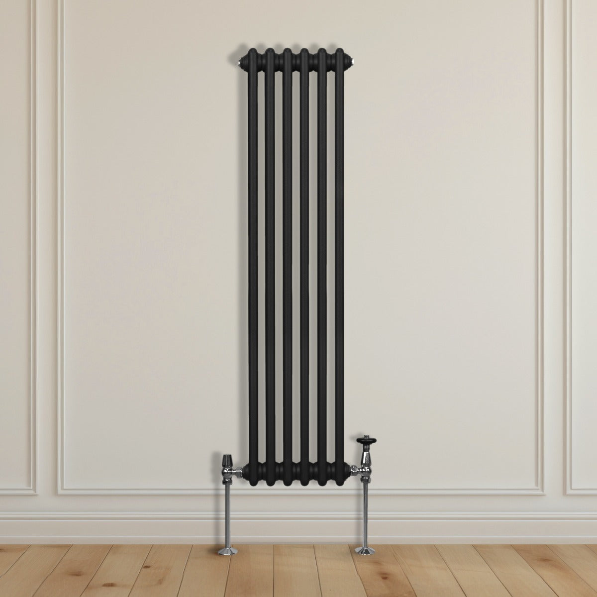 Traditional 3 Column Radiator - 1500 x 292mm - Black - Used - Very Good