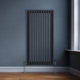 Traditional 3 Column Radiator - 1500 x 562mm - Anthracite Grey - Used - Good