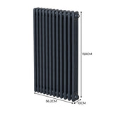 Traditional 3 Column Radiator - 1500 x 562mm - Anthracite Grey - Used - Acceptable
