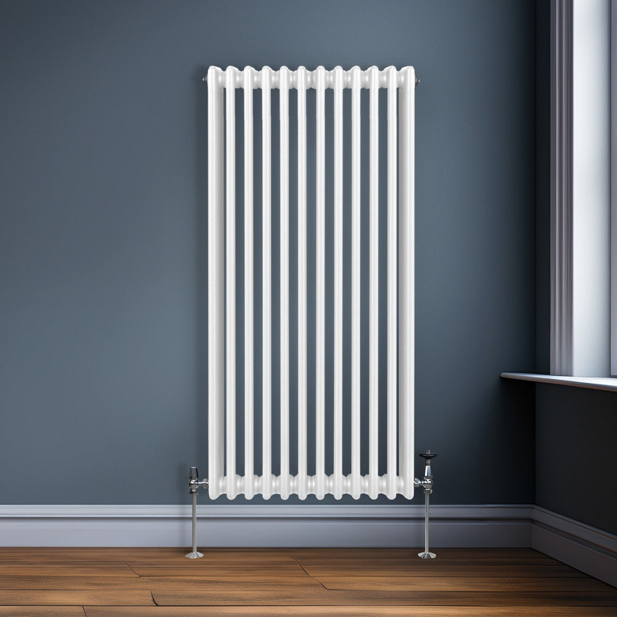 Traditional 3 Column Radiator - 1500 x 562mm - White - Used - Good