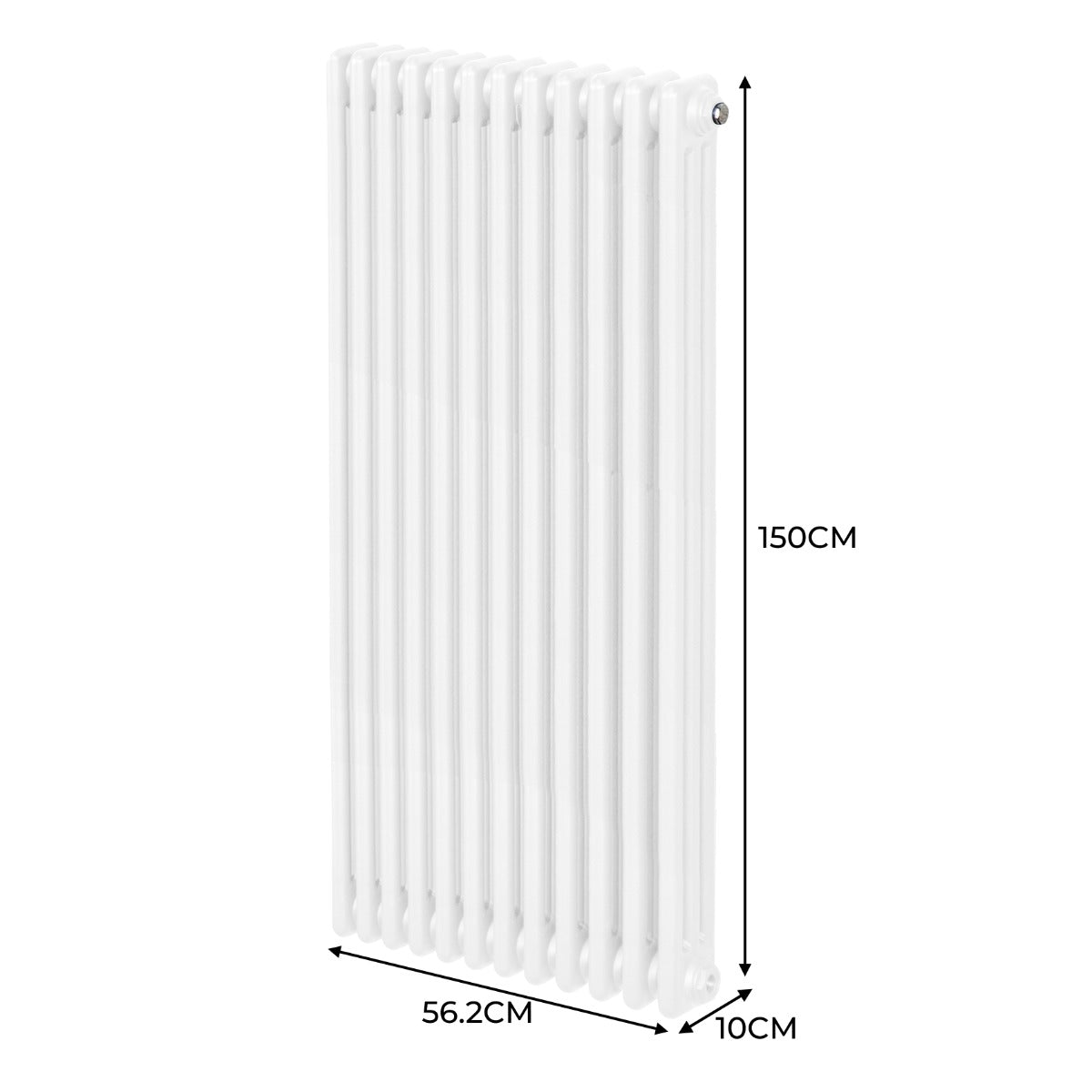 Traditional 3 Column Radiator - 1500 x 562mm - White - Used - Good