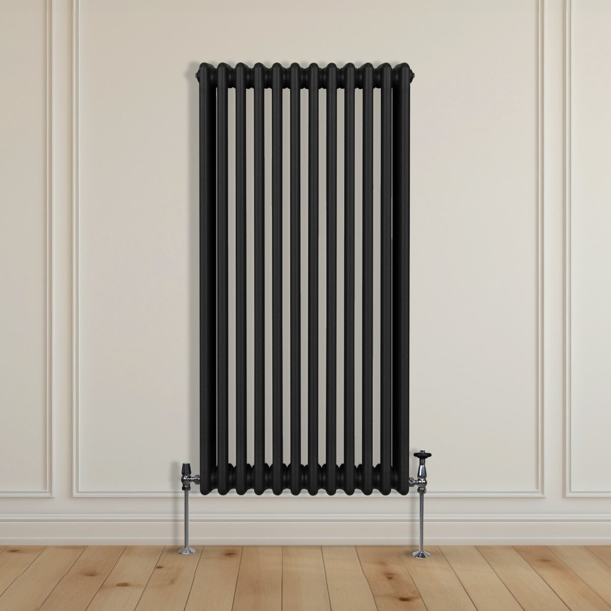 Traditional 3 Column Radiator - 1500 x 562mm - Black - Used - Good