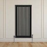Traditional 3 Column Radiator - 1500 x 562mm - Black - Used - Good