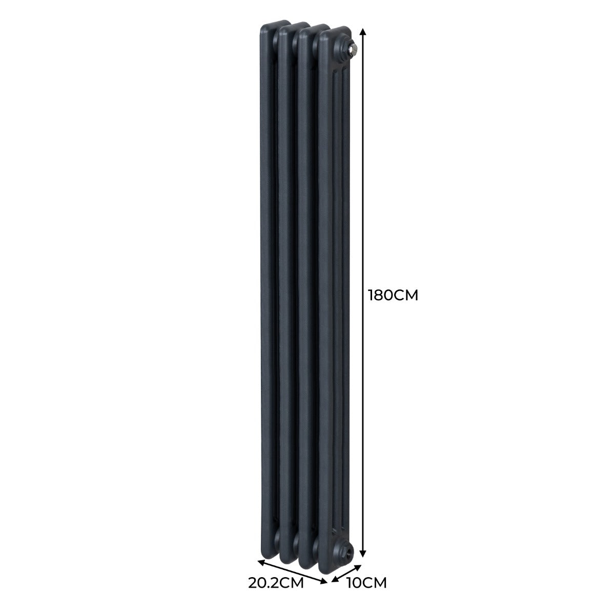 Traditional 3 Column Radiator - 1800 x 202mm - Anthracite Grey - Used - Acceptable