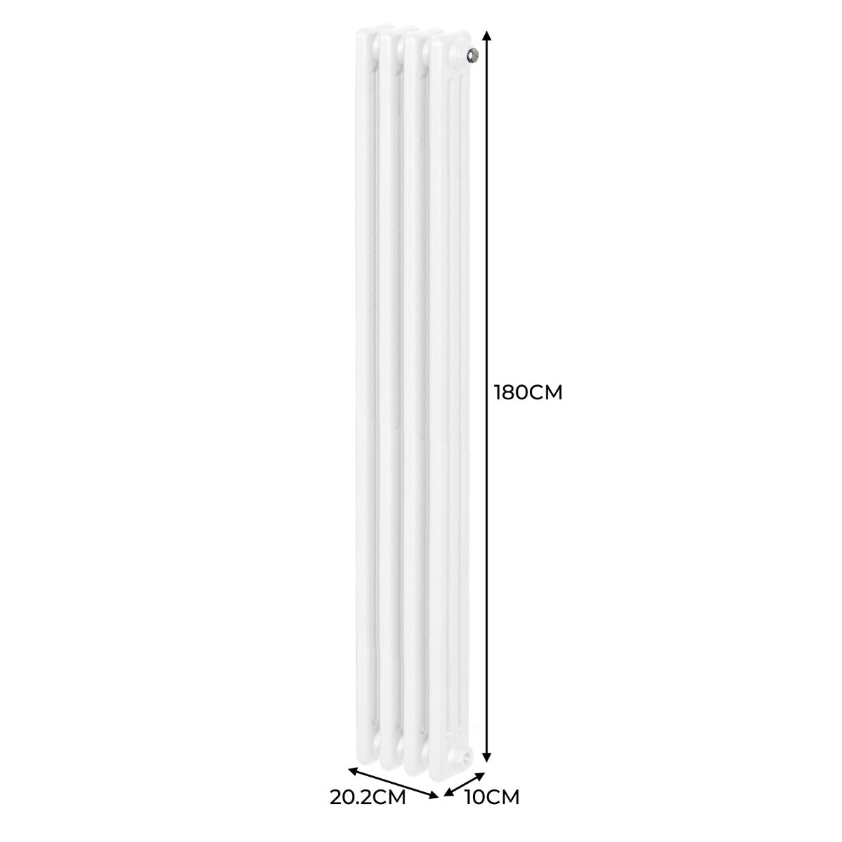 Traditional 3 Column Radiator - 1800 x 202mm - White - Used - Very Good