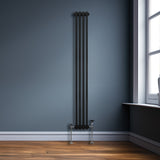 Traditional 3 Column Radiator - 1800 x 202mm - Black - Like New