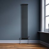 Traditional 3 Column Radiator - 1800 x 292mm - Black - Used - Acceptable