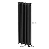 Traditional 3 Column Radiator - 1800 x 382mm - Black - Used - Acceptable