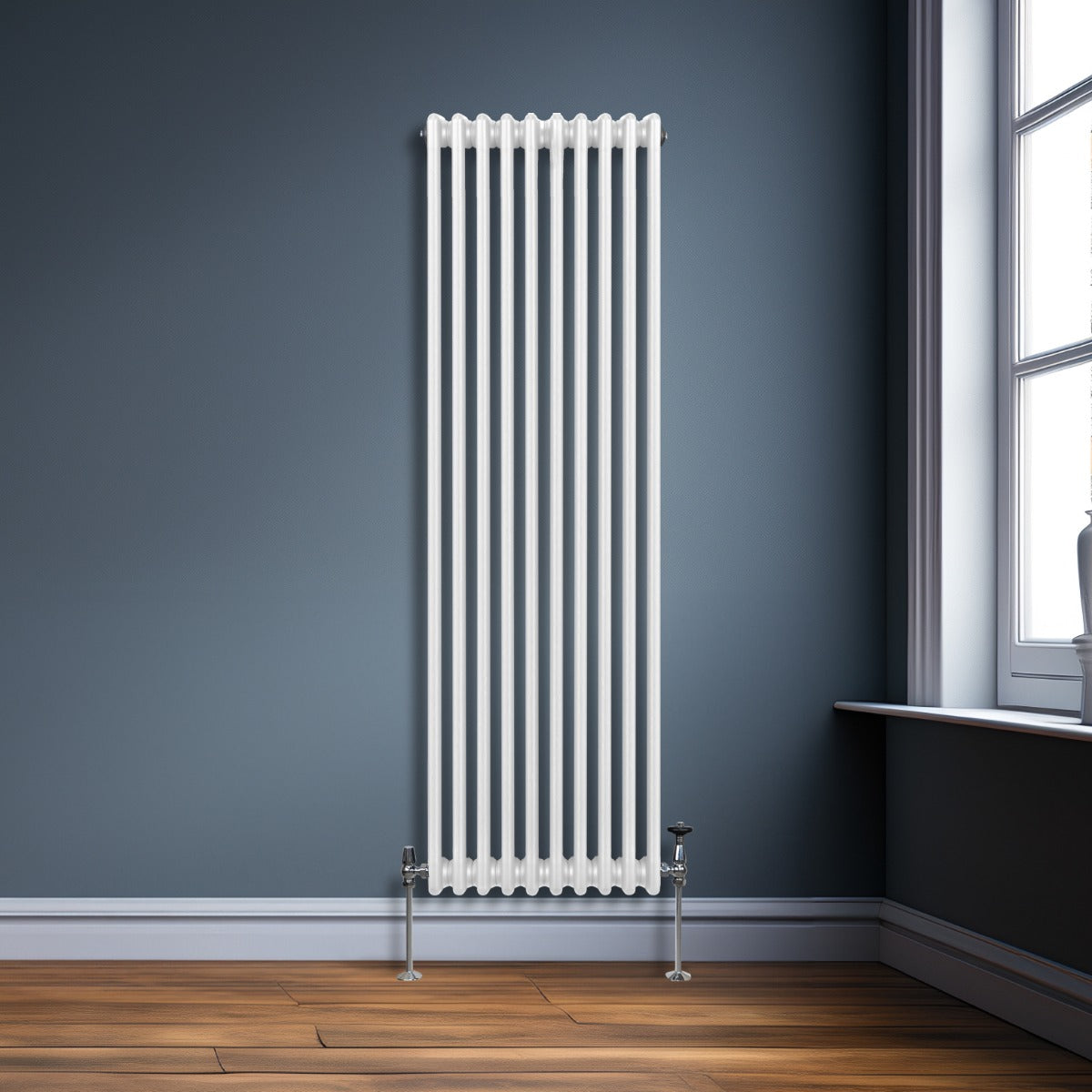 Traditional 3 Column Radiator - 1800 x 472mm - White - Used - Good