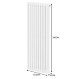 Traditional 3 Column Radiator - 1800 x 472mm - White - Used - Acceptable