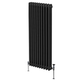 Traditional 3 Column Radiator - 1800 x 472mm - Black - Used - Acceptable