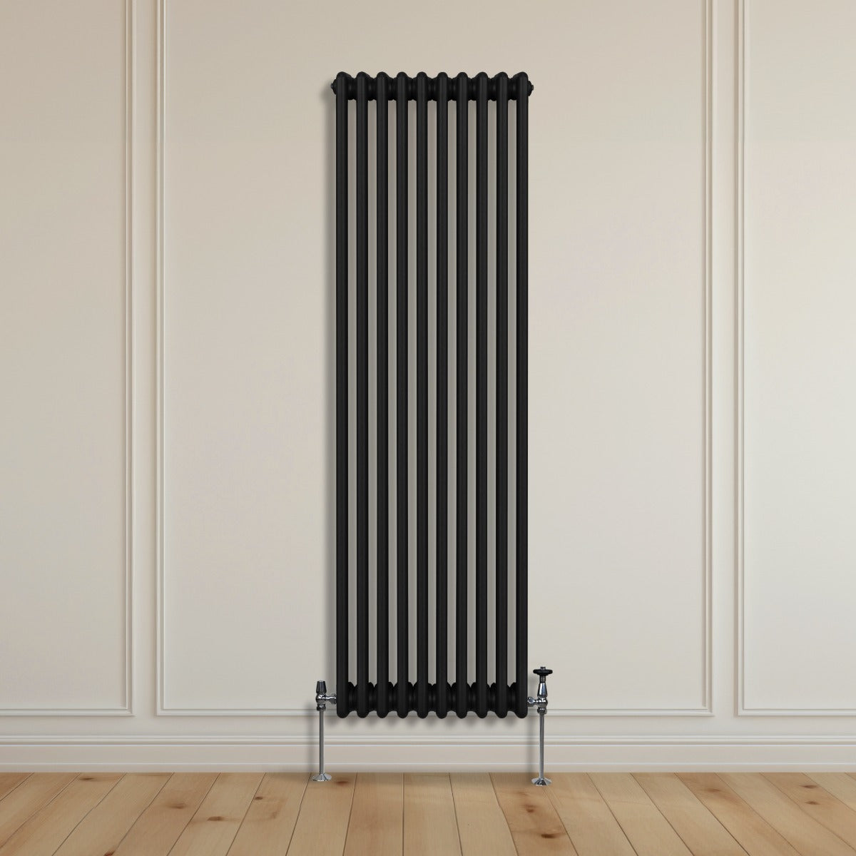 Traditional 3 Column Radiator - 1800 x 472mm - Black - Used - Very Good
