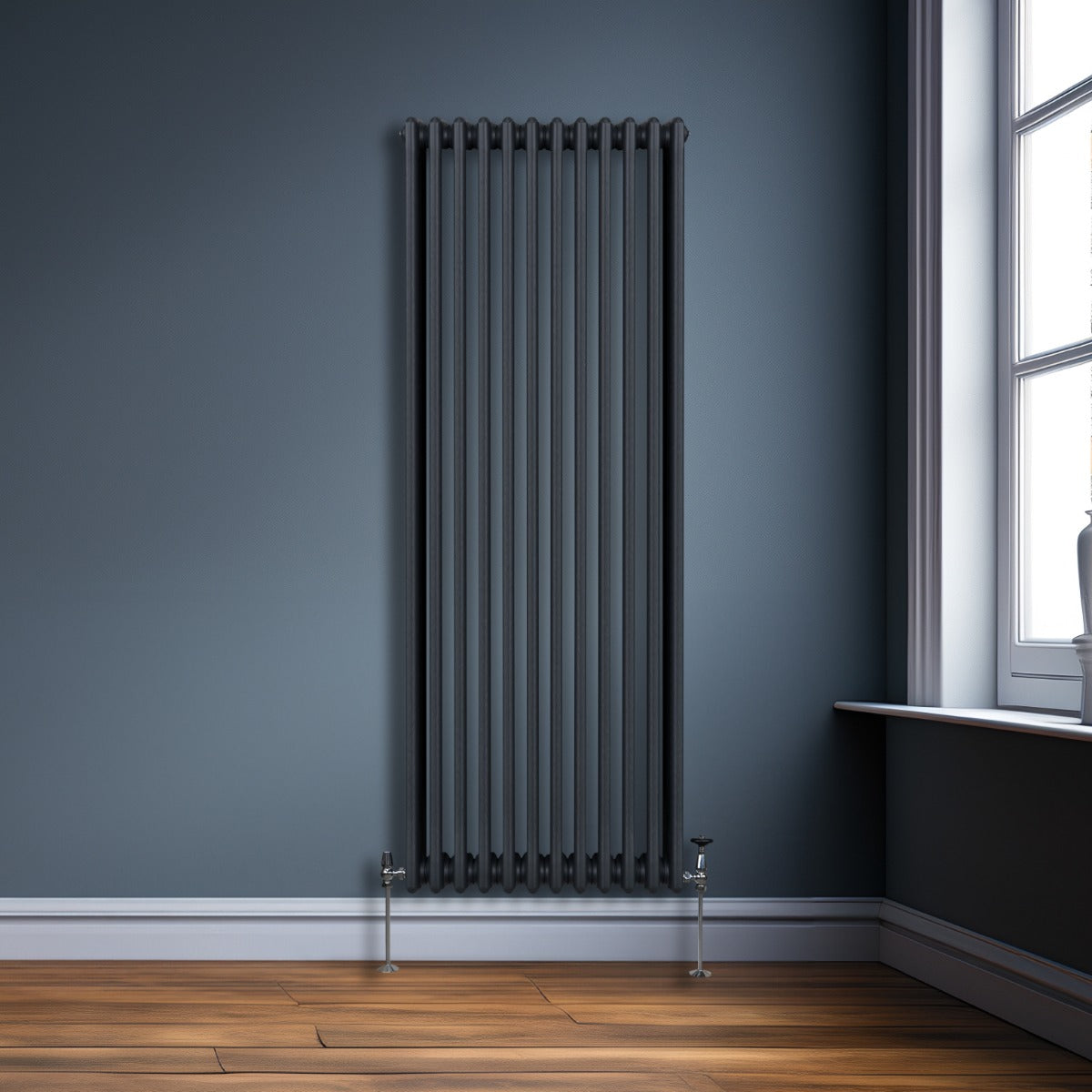 Traditional 3 Column Radiator - 1800 x 562mm - Anthracite Grey - Used - Very Good