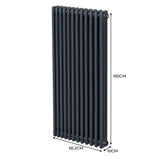 Traditional 3 Column Radiator - 1800 x 562mm - Anthracite Grey - Used - Very Good