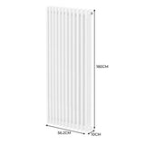Traditional 3 Column Radiator - 1800 x 562mm - White - Used - Acceptable