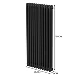 Traditional 3 Column Radiator - 1800 x 562mm - Black - Used - Acceptable