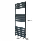 Flat Panel Towel Radiator – 1200mm x 450mm – Anthracite Grey - Used - Acceptable