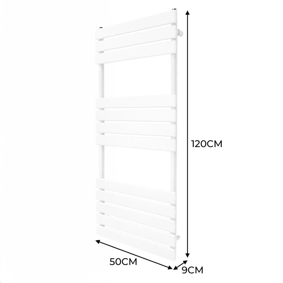 Flat Panel Towel Radiator – 1200mm x 500mm – White - Used - Acceptable