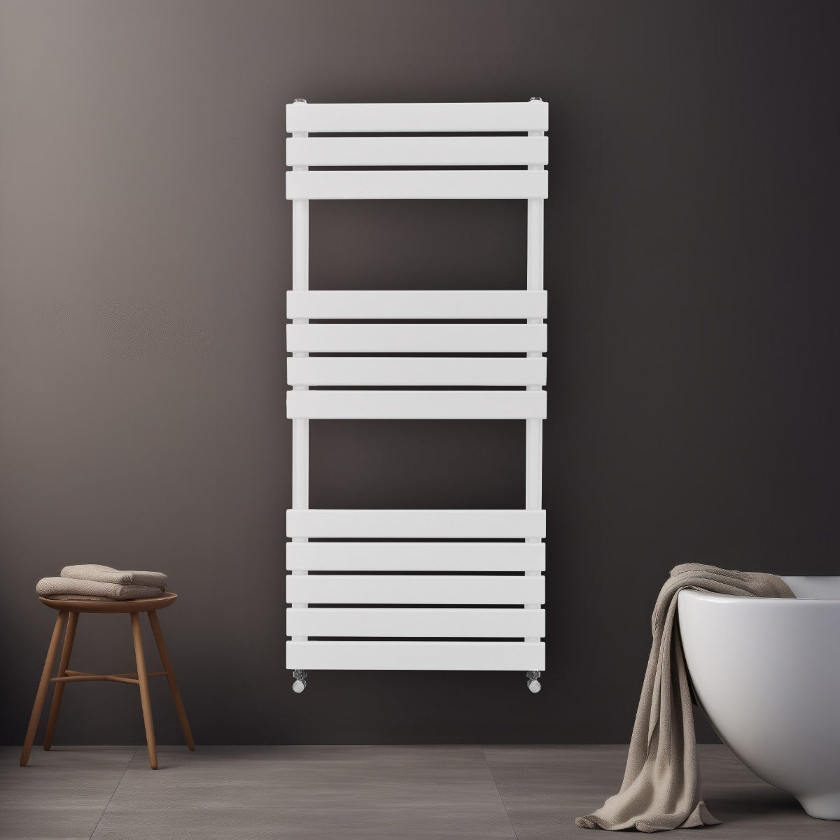 Flat Panel Towel Radiator – 1200mm x 500mm – White - Used - Acceptable
