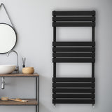 Flat Panel Towel Radiator – 1200mm x 500mm – Black - Used - Acceptable