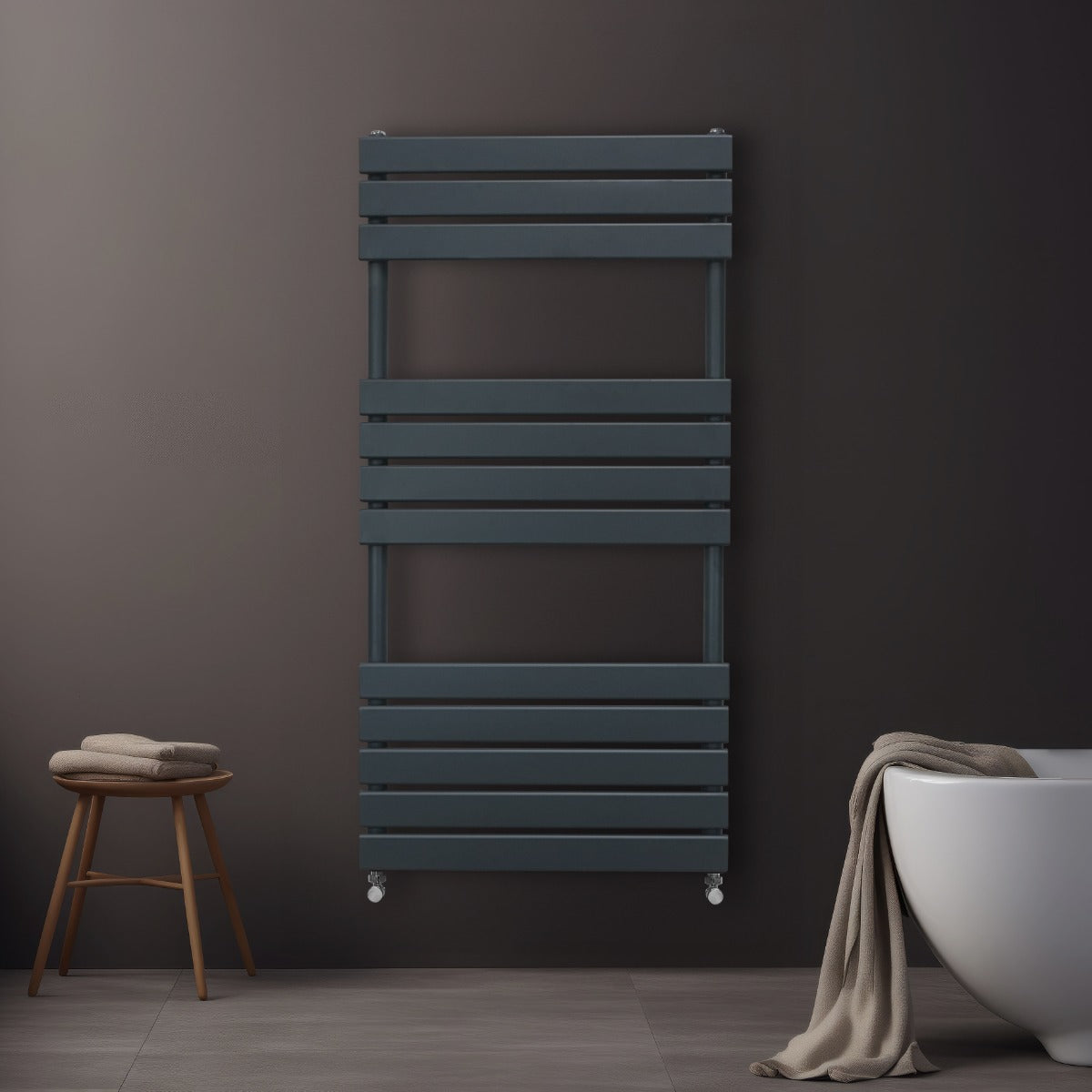 Flat Panel Towel Radiator – 1200mm x 600mm – Anthracite Grey - Used - Acceptable