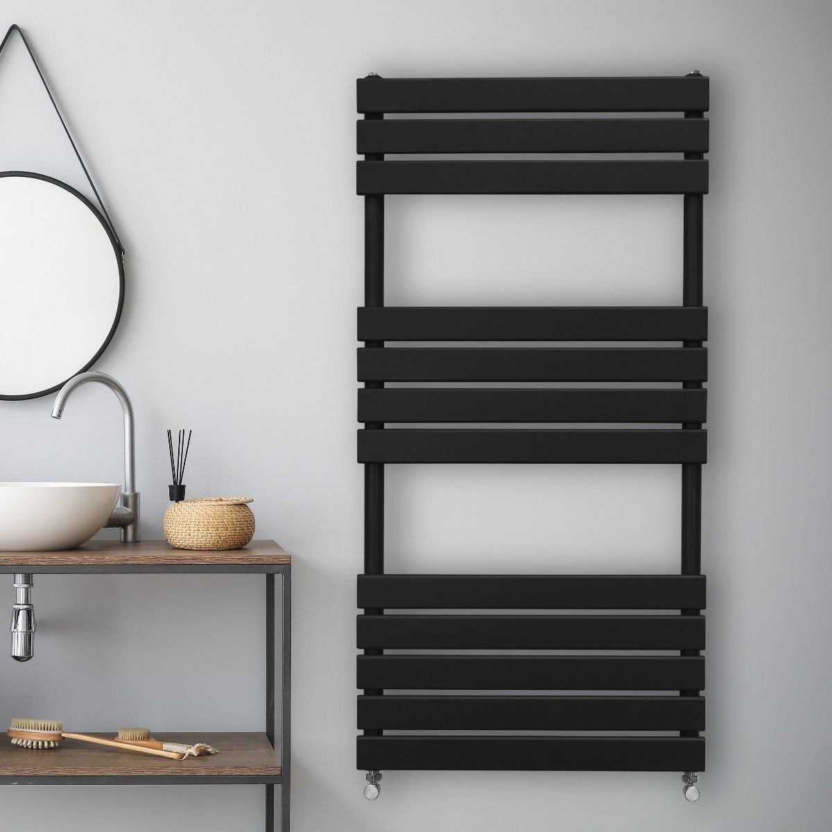 Flat Panel Towel Radiator – 1200mm x 600mm – Black - Used - Very Good
