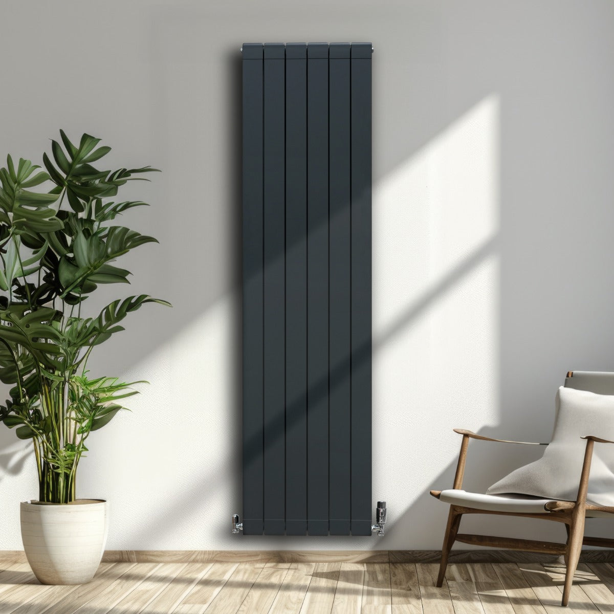 Aluminium Radiator – 1800mm x 475mm – Anthracite Grey - Used - Good