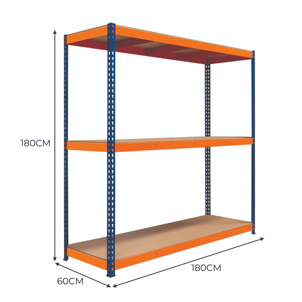 S-Rax 3 Shelf Racking - 180cm x 180cm x 60cm - Used - Acceptable