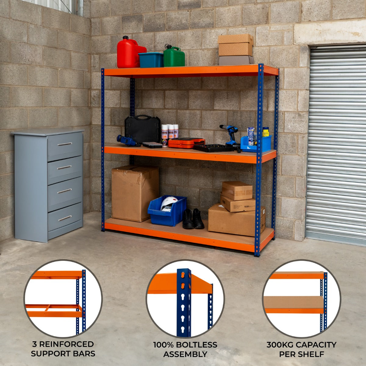 S-Rax 3 Shelf Racking - 180cm x 180cm x 60cm - Used - Acceptable