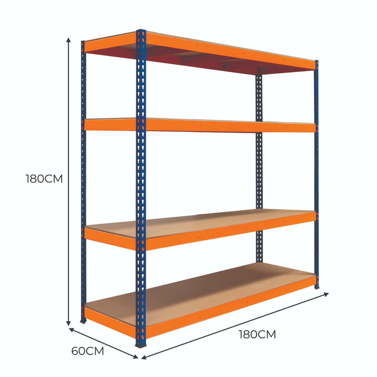 S-Rax 4 Shelf Racking - 180cm x 180cm x 60cm - Used - Good