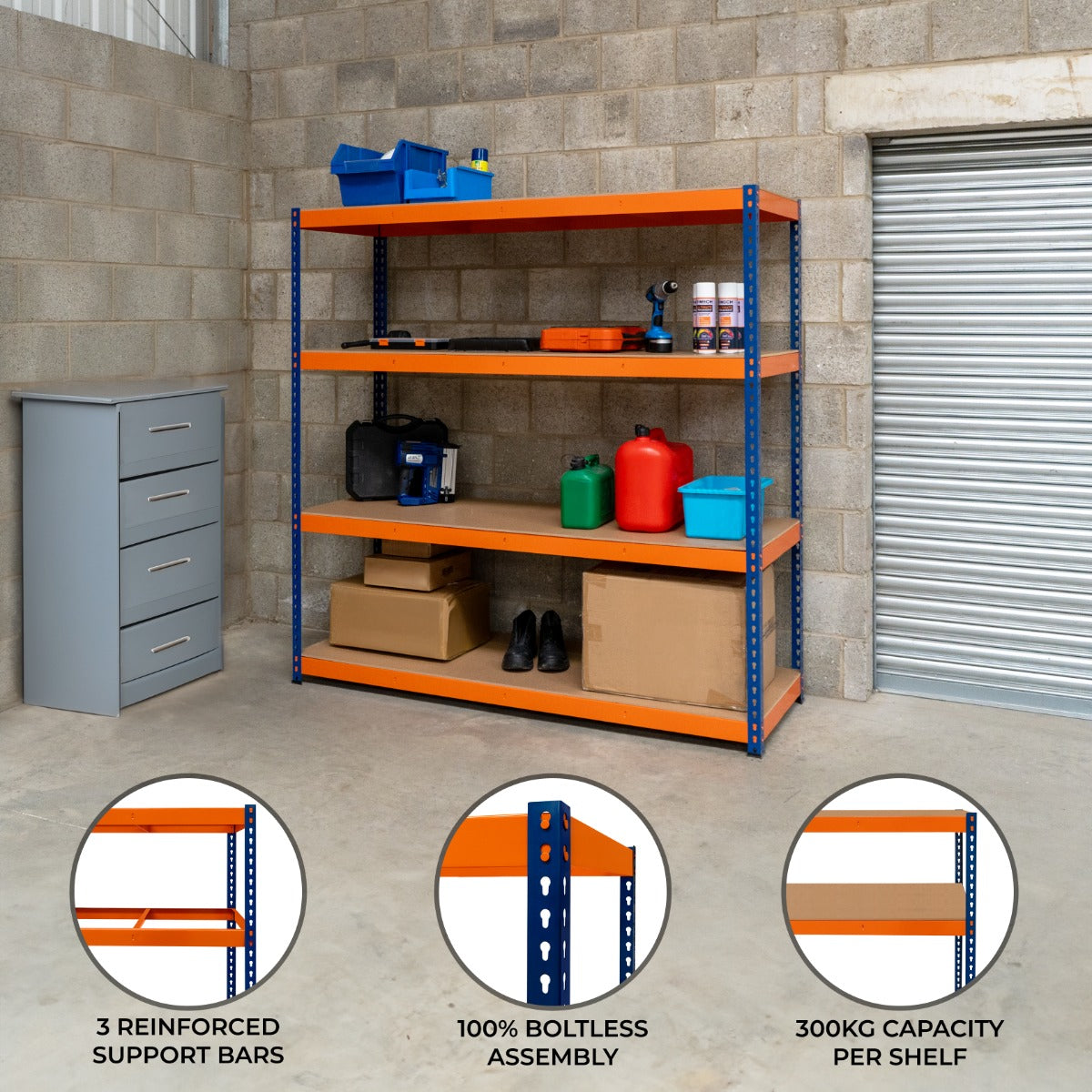 S-Rax 4 Shelf Racking - 180cm x 180cm x 60cm - Used - Acceptable