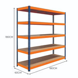 S-Rax 5 Shelf Racking - 180cm x 180cm x 60cm - Used - Acceptable