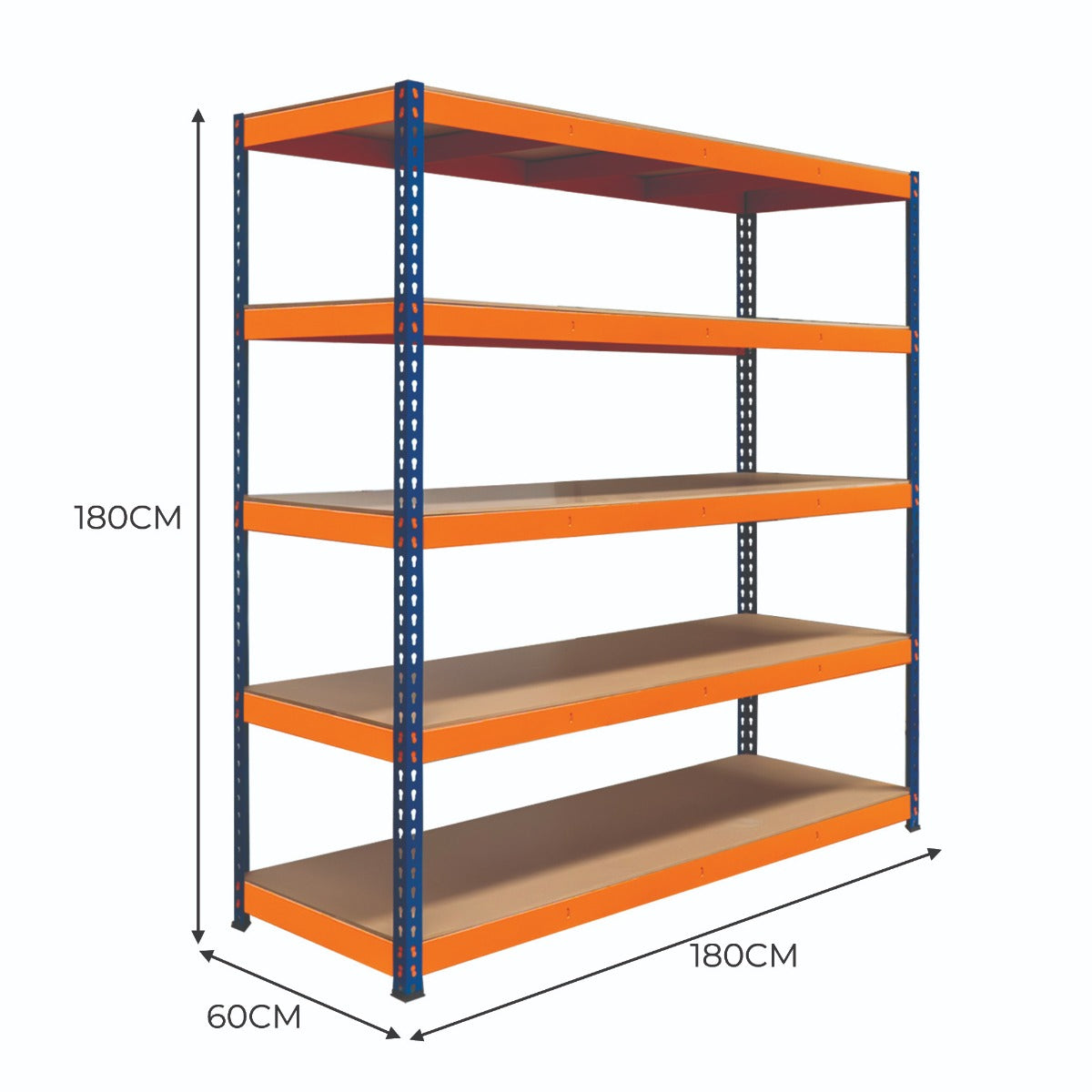 S-Rax 5 Shelf Racking - 180cm x 180cm x 60cm - Used - Good