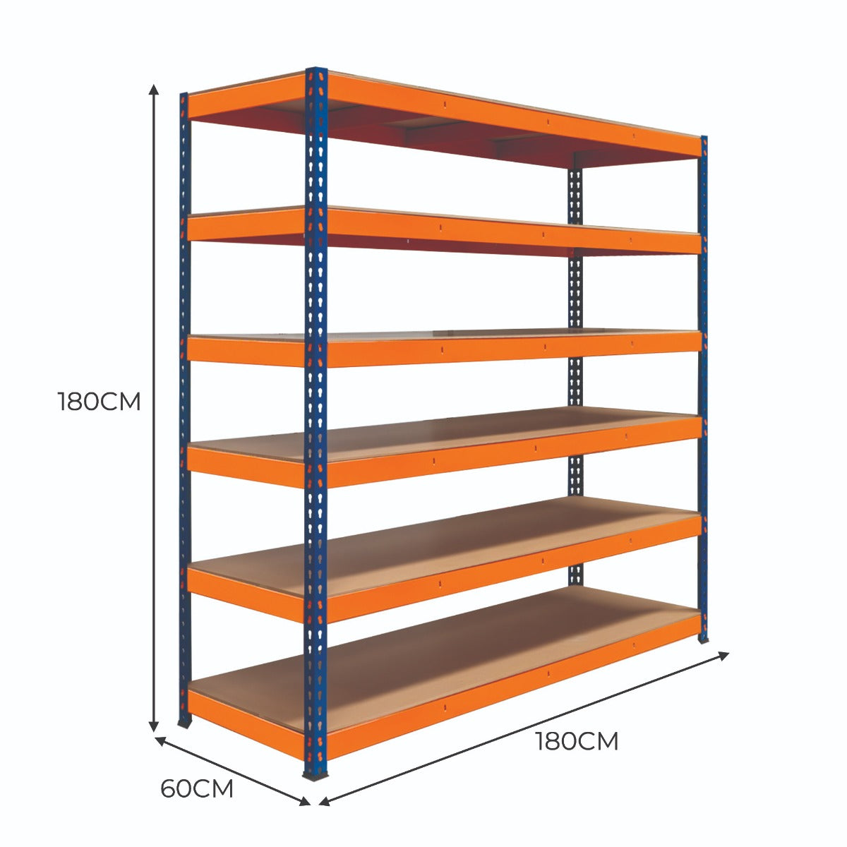 S-Rax 6 Shelf Racking - 180cm x 180cm x 60cm - Used - Good