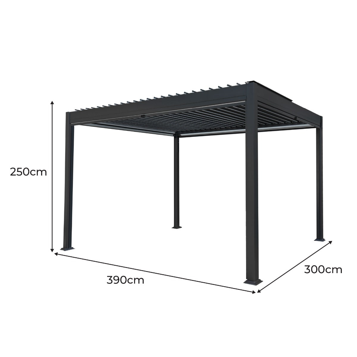 Aluminium Pergola With Blinds & LED Lights - 4m x 3m - Used - Very Good
