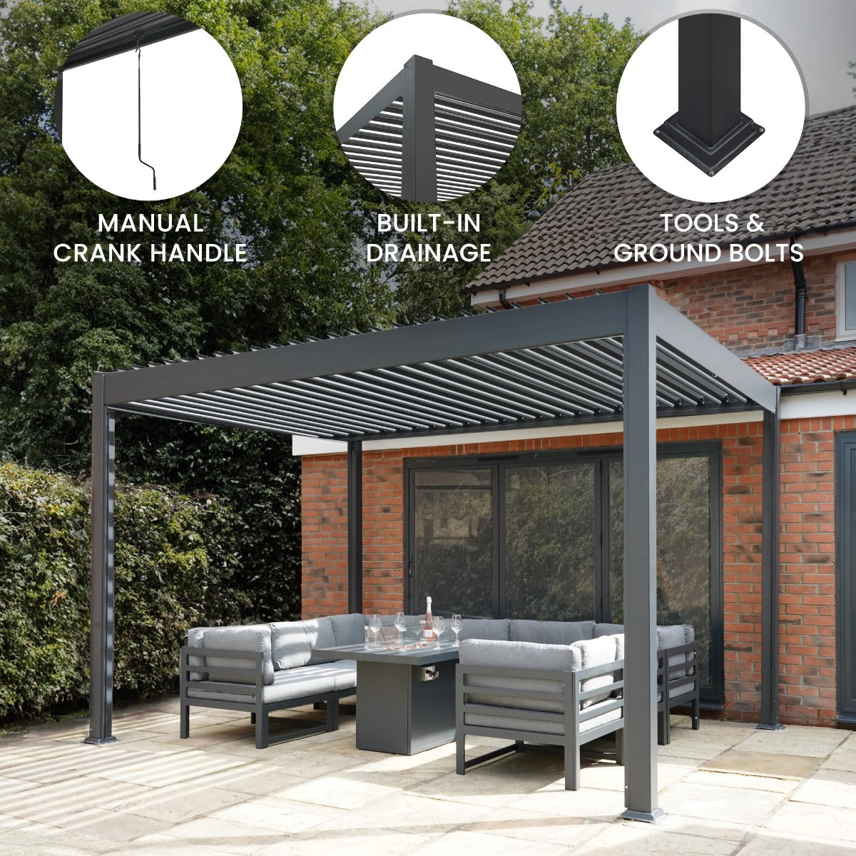 Aluminium Pergola 3m x 3m - Used - Very Good