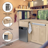 Camper Kitchen Pod & Silver Compressor Fridge - RHD - Like New