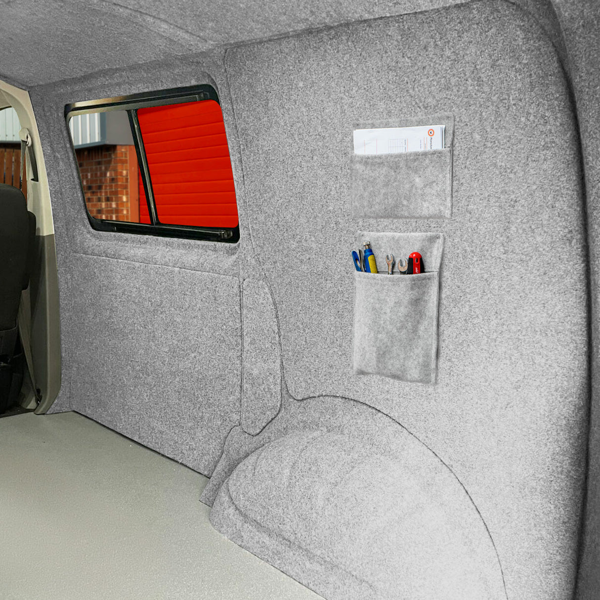 Van Carpet Lining & Storage Pouches - Silver Grey - Used - Acceptable