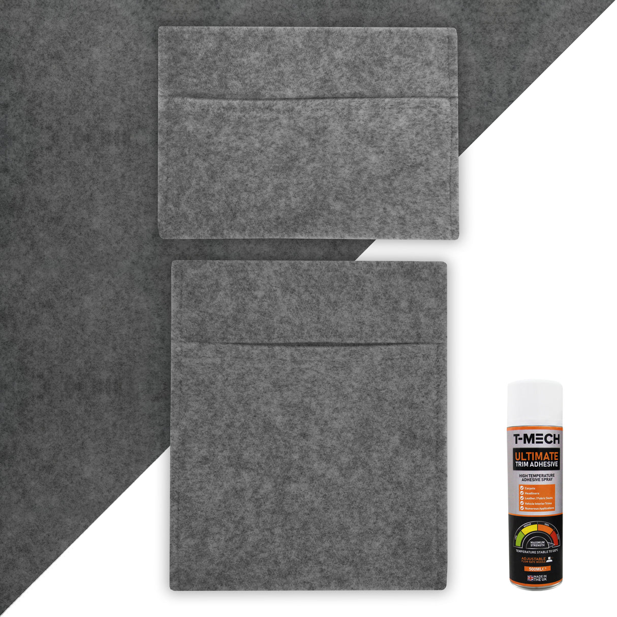 Smoke Grey Van Carpet Lining, Storage Pouches & Adhesive Glue - Used - Very Good