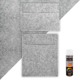 Silver Grey Van Carpet Lining, Storage Pouches & Adhesive Glue - Like New